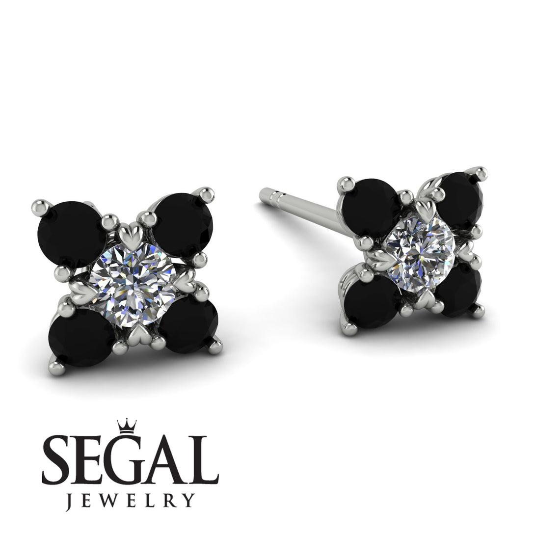 Geometrical 5 Diamonds Stud Earrings - Noa No. 33