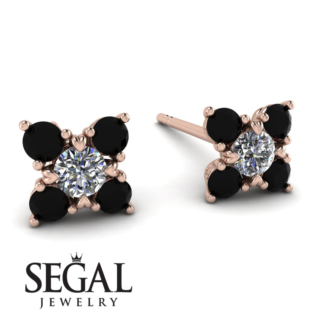 Geometrical 5 Diamonds Stud Earrings - Noa No. 32