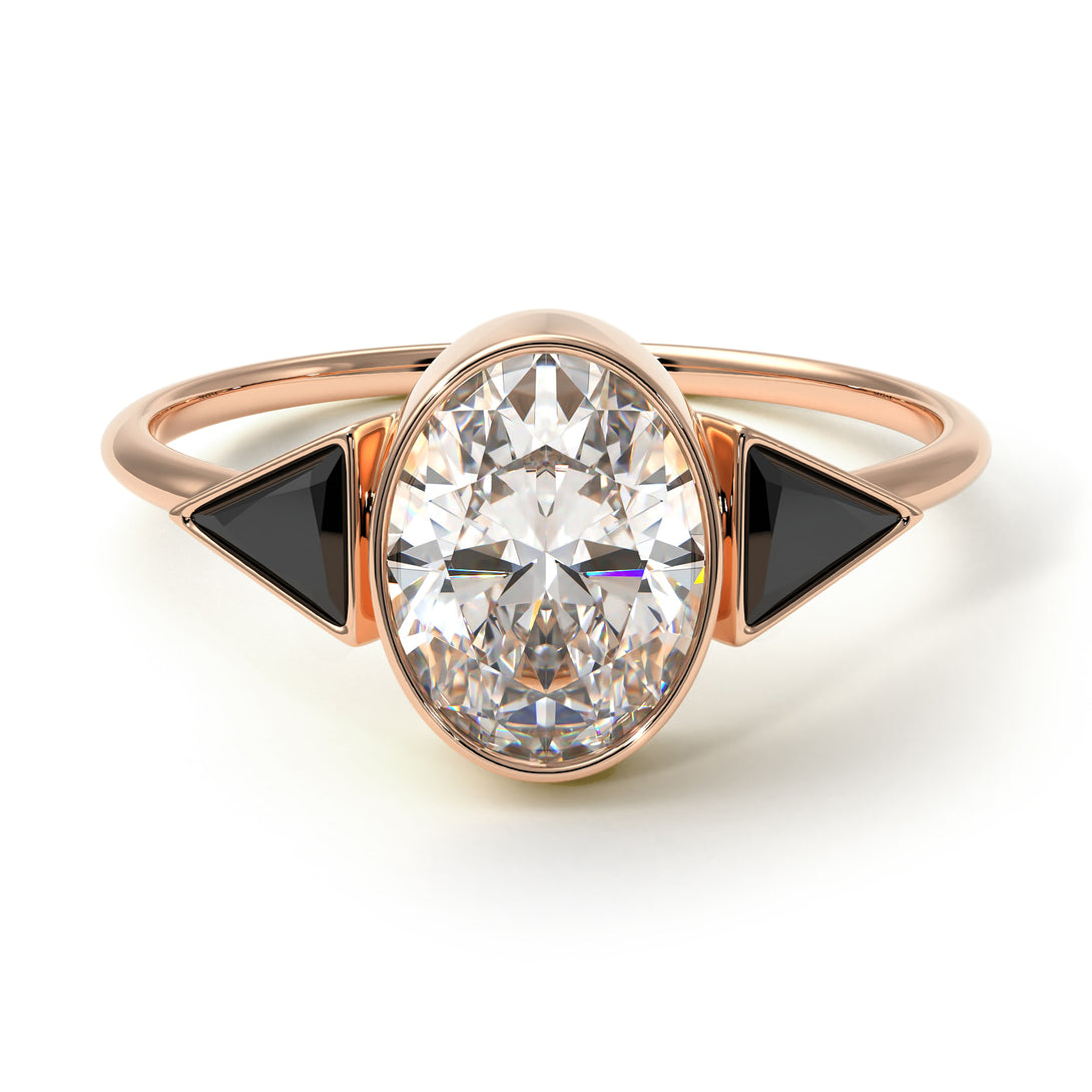 Geometrical Bezel Diamond Ring - Trinity No. 8