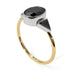 Two Tones Geometrical Bezel Black Diamond Ring - Trinity No. 80