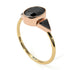 Two Tones Geometrical Bezel Black Diamond Ring - Trinity No. 79