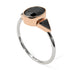 Two Tones Geometrical Bezel Black Diamond Ring - Trinity No. 81