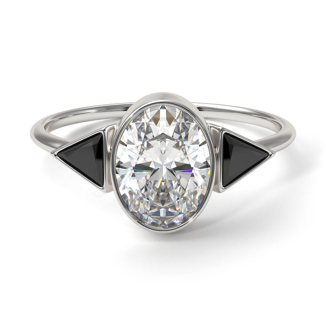 Geometrical Bezel Diamond Ring - Trinity No. 9