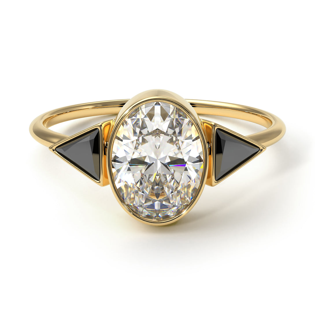 Geometrical Bezel Diamond Ring - Trinity No. 7