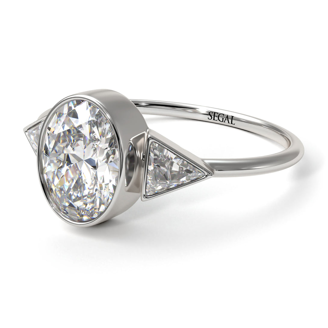 Geometrical Bezel Diamond Ring - Trinity No. 3