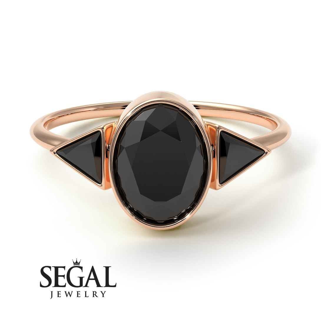 Geometrical Bezel Black Diamond Ring - Trinity No. 38