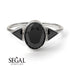 Geometrical Bezel Black Diamond Ring - Trinity No. 39