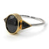 Two Tones Geometrical Bezel Black Diamond Ring - Trinity No. 80
