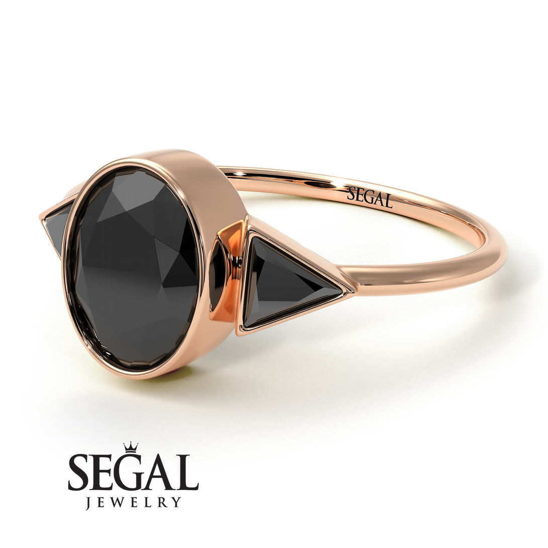 Geometrical Bezel Black Diamond Ring - Trinity No. 38