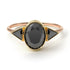 Two Tones Geometrical Bezel Black Diamond Ring - Trinity No. 79
