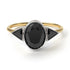 Two Tones Geometrical Bezel Black Diamond Ring - Trinity No. 80
