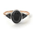 Two Tones Geometrical Bezel Black Diamond Ring - Trinity No. 81