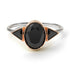 Two Tones Geometrical Bezel Black Diamond Ring - Trinity No. 81
