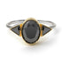 Two Tones Geometrical Bezel Black Diamond Ring - Trinity No. 80