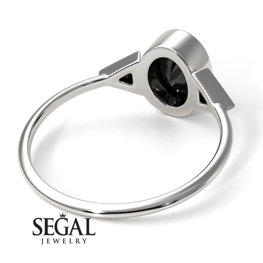 Geometrical Bezel Black Diamond Ring - Trinity No. 39