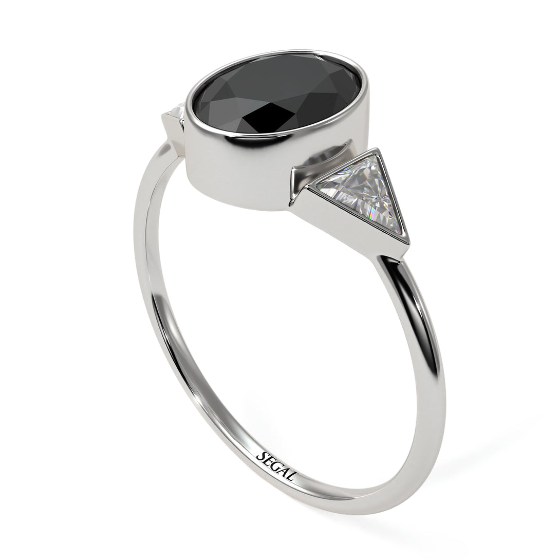 Geometrical Bezel Black Diamond Ring - Trinity No. 33