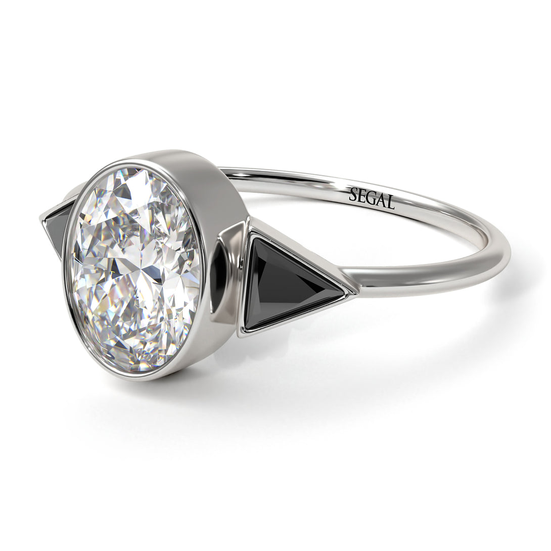Geometrical Bezel Diamond Ring - Trinity No. 9