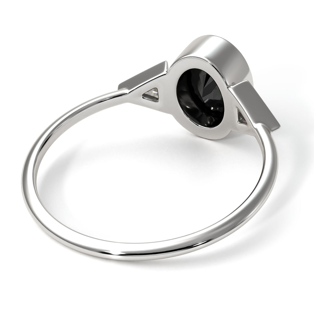 Geometrical Bezel Black Diamond Ring - Trinity No. 33