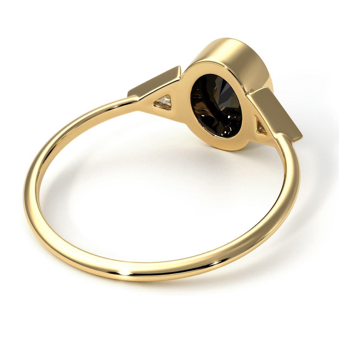 Geometrical Bezel Black Diamond Ring - Trinity No. 31