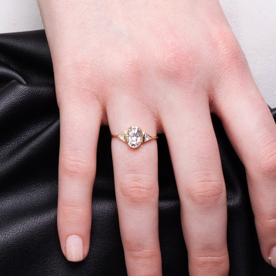 Geometrical Bezel Black Diamond Ring - Trinity No. 40