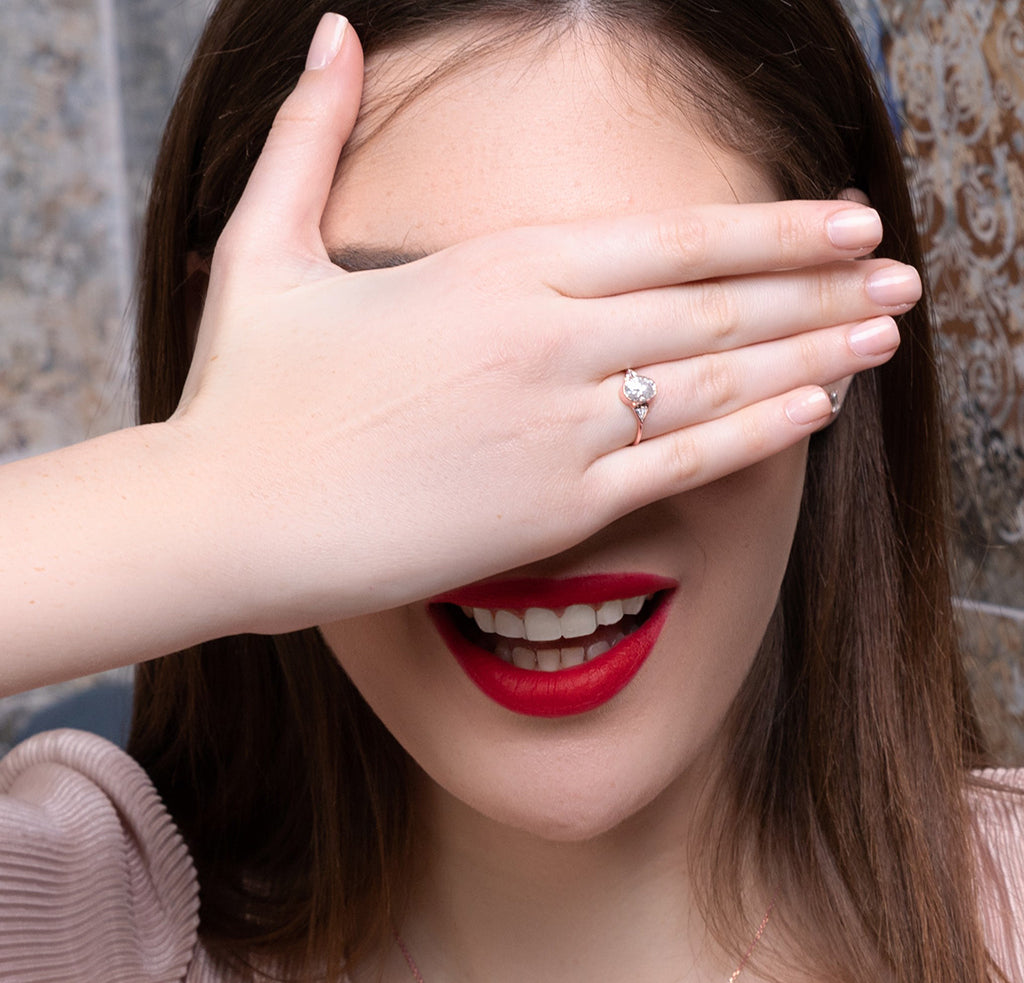 Geometrical Bezel Diamond Ring - Trinity No. 11