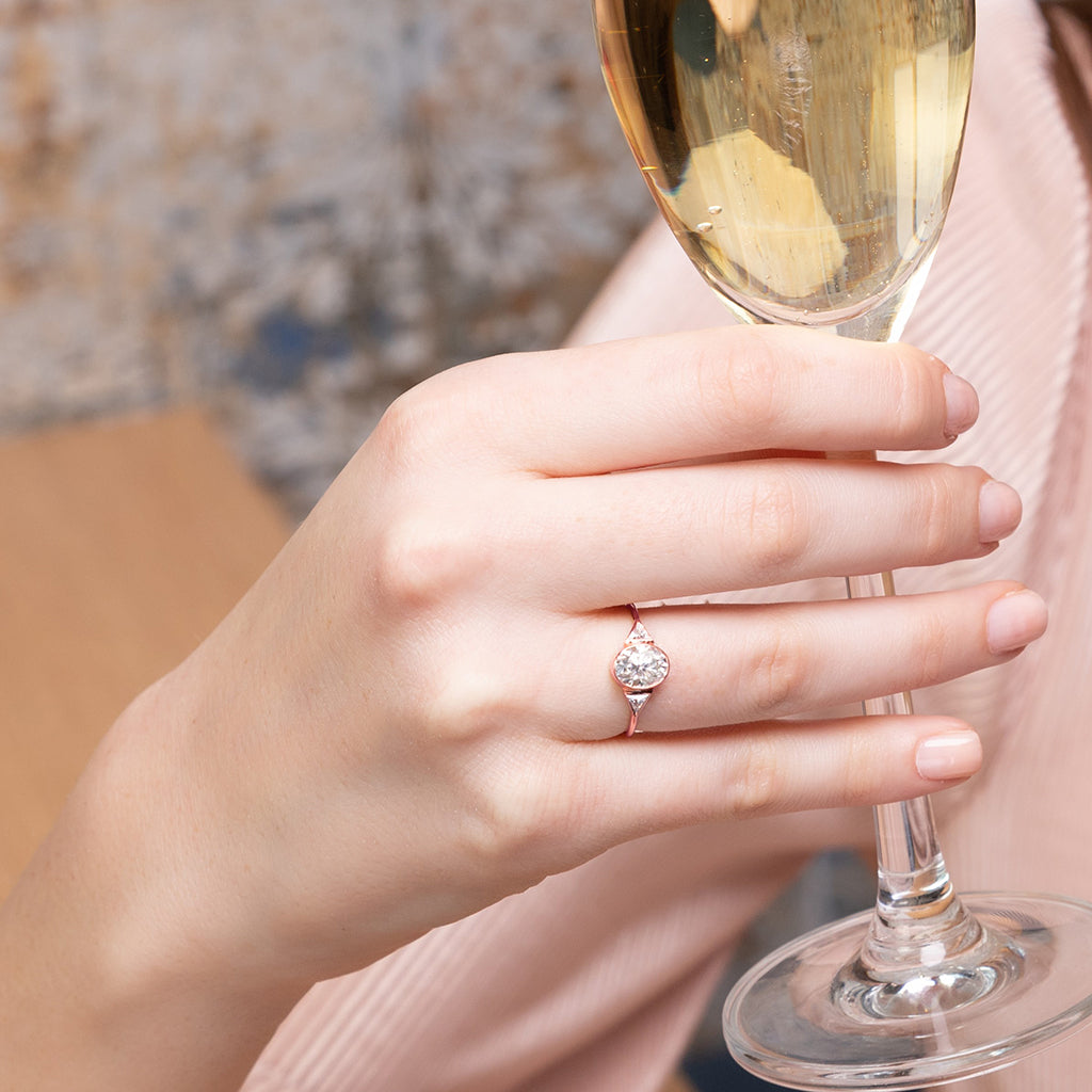 Geometrical Bezel Black Diamond Ring - Trinity No. 41