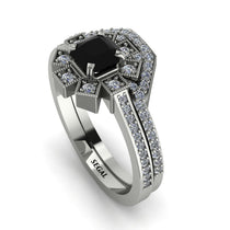 Geometrical Radiant Black Diamond Bridal Set - Jennifer No. 9 image 1