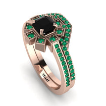 Geometrical Radiant Black Diamond Bridal Set - Jennifer No. 23 image 1