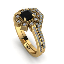 Geometrical Radiant Black Diamond Bridal Set - Jennifer No. 7 image 1