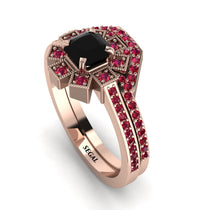 Geometrical Radiant Black Diamond Bridal Set - Jennifer No. 53 image 1