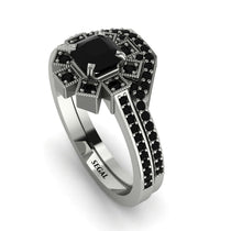 Geometrical Radiant Black Diamond Bridal Set - Jennifer No. 39 image 1