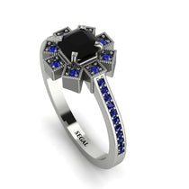 Geometrical Radiant Black Diamond Engagement Ring - Jennifer No. 69 image 1