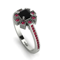 Geometrical Radiant Black Diamond Engagement Ring - Jennifer No. 54 image 1
