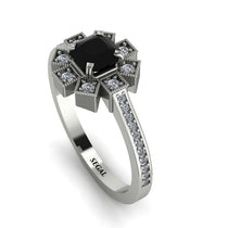 Geometrical Radiant Black Diamond Engagement Ring - Jennifer No. 9 image 1