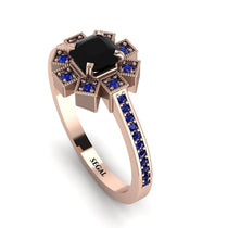 Geometrical Radiant Black Diamond Engagement Ring - Jennifer No. 68 image 1