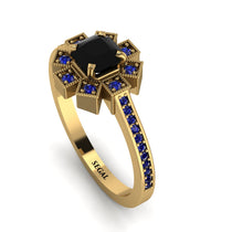 Geometrical Radiant Black Diamond Engagement Ring - Jennifer No. 67 image 1