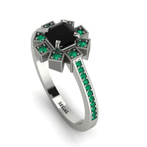 Geometrical Radiant Black Diamond Engagement Ring - Jennifer No. 24 image 1