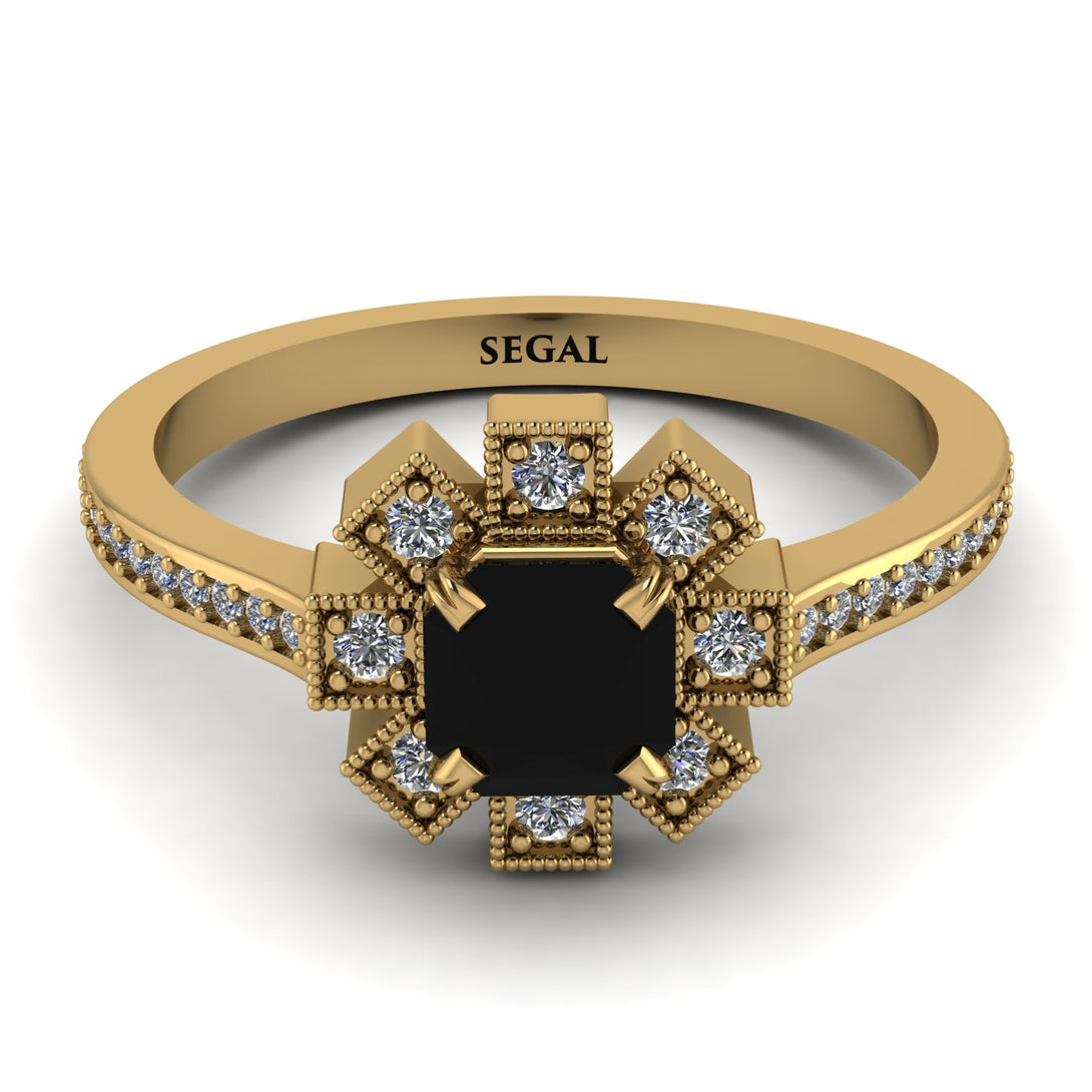 Geometrical Radiant Black Diamond Engagement Ring - Jennifer No. 7