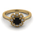 Geometrical Radiant Black Diamond Engagement Ring - Jennifer No. 7 image 2