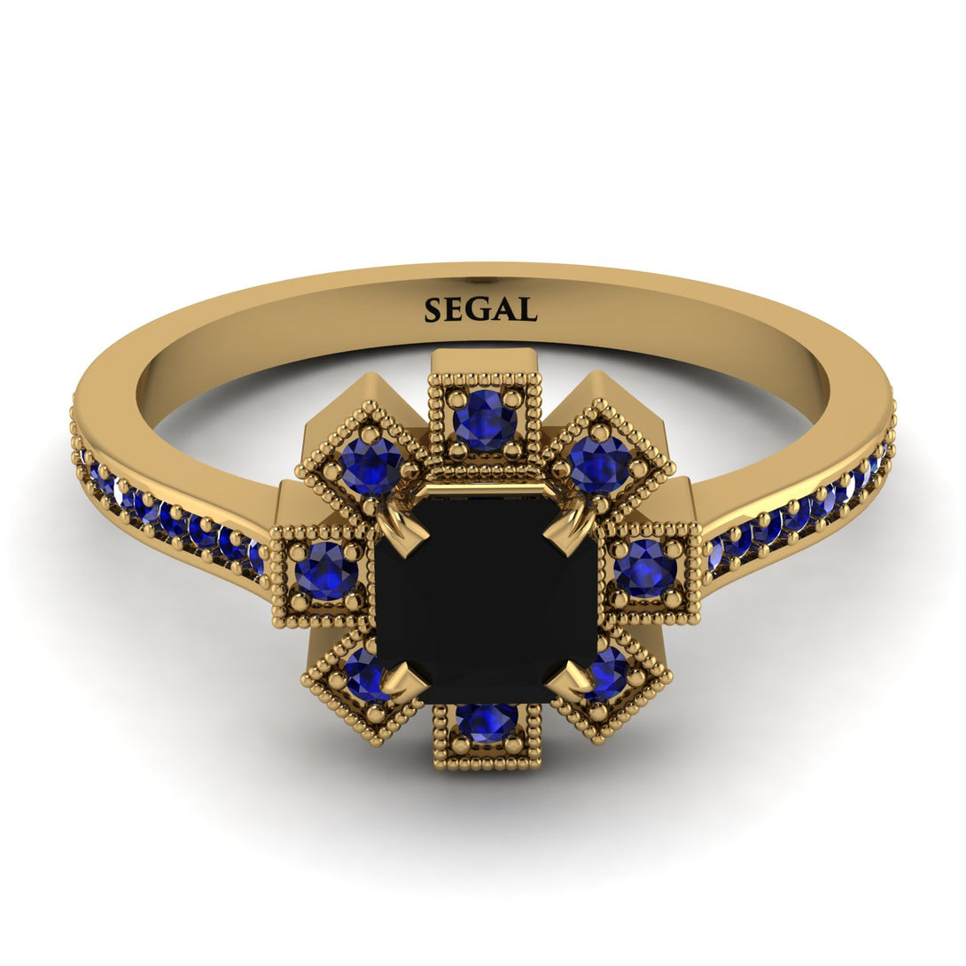 Geometrical Radiant Black Diamond Engagement Ring - Jennifer No. 67