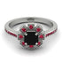 Geometrical Radiant Black Diamond Engagement Ring - Jennifer No. 54