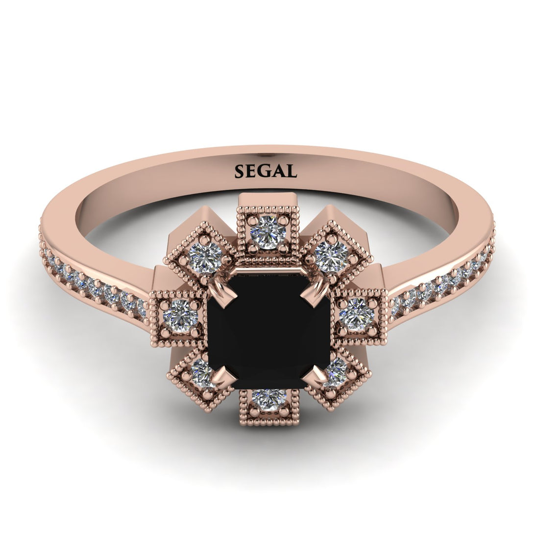 Geometrical Radiant Black Diamond Engagement Ring - Jennifer No. 8