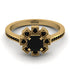 Geometrical Radiant Black Diamond Engagement Ring - Jennifer No. 37