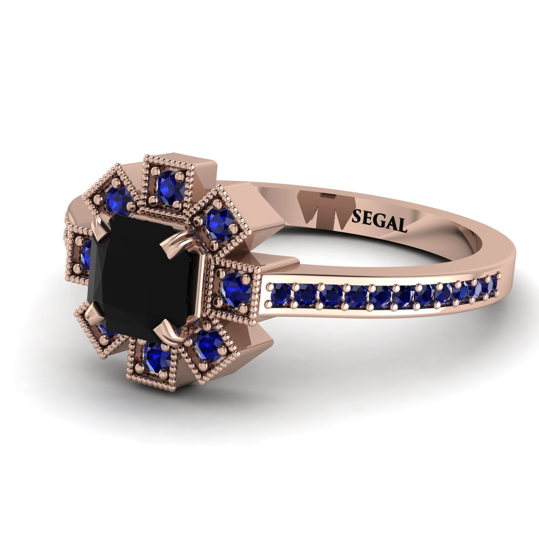 Geometrical Radiant Black Diamond Engagement Ring - Jennifer No. 68
