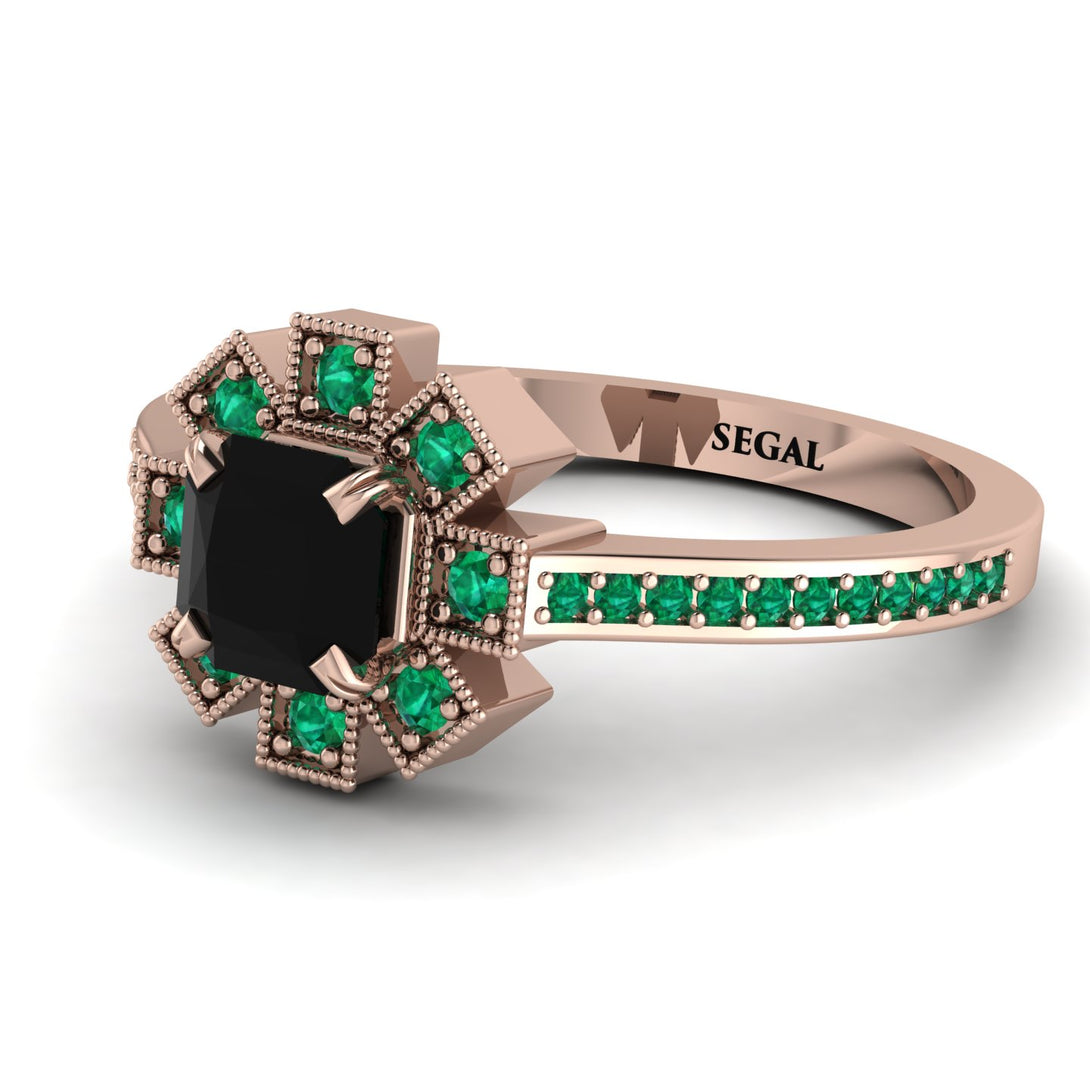 Geometrical Radiant Black Diamond Engagement Ring - Jennifer No. 23