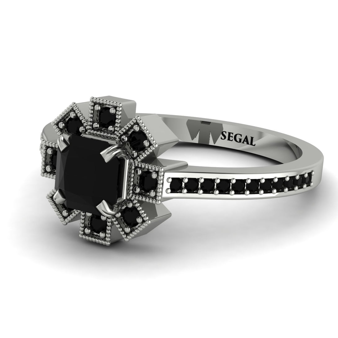 Geometrical Radiant Black Diamond Engagement Ring - Jennifer No. 39