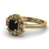 Geometrical Radiant Black Diamond Engagement Ring - Jennifer No. 7
