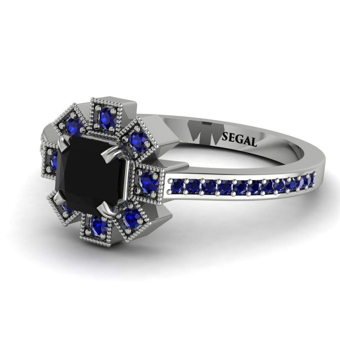 Geometrical Radiant Black Diamond Engagement Ring - Jennifer No. 69