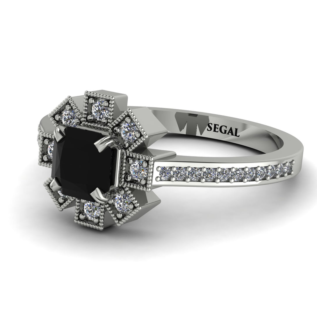 Geometrical Radiant Black Diamond Engagement Ring - Jennifer No. 9