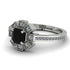 Geometrical Radiant Black Diamond Engagement Ring - Jennifer No. 9